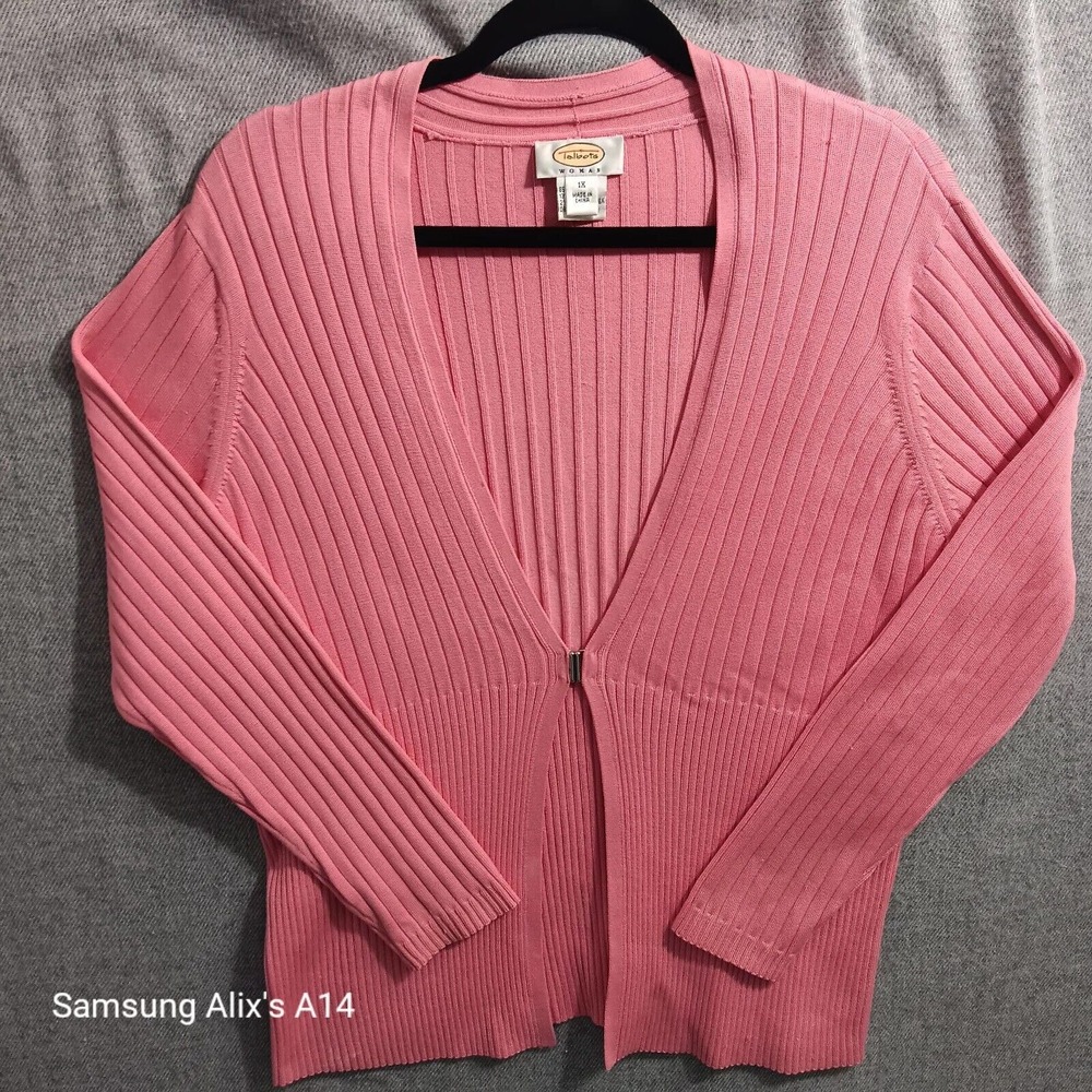 Talbots Cardigan Sweater Blend Silk long Sleeve Pink Size XLarge